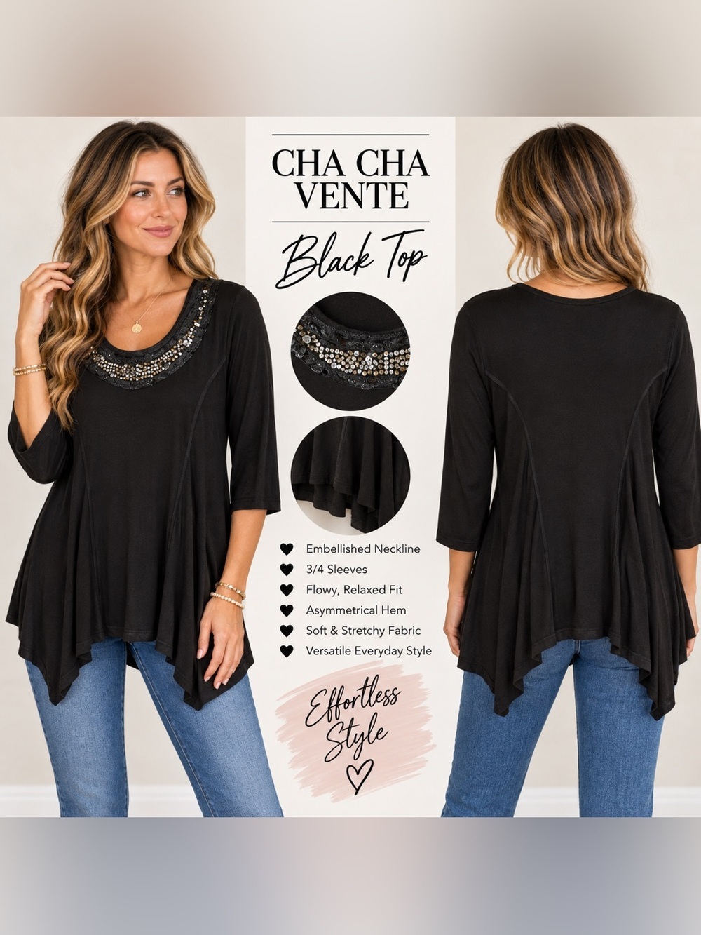 Cha Cha Vente Black Top